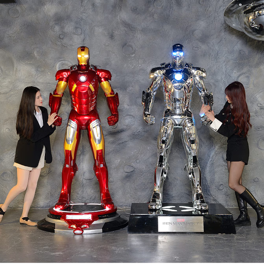 Juyanghui Iron Man large ornament MK50 luminous floor-standing sculpture model 1 1 club bar living room mk7 decoration (high quality Iron Man) MK50 (round base)