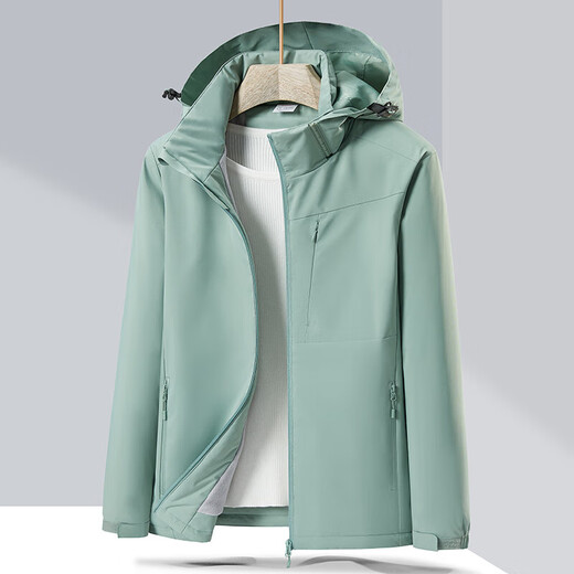 BRELRMON abrigo de terciopelo cortavientos para hombres y mujeres de una sola capa otoño e invierno a prueba de viento cálido suave caparazón ropa de trabajo chaqueta coreana al aire libre 9930S Ziyuan Rosa-Mujer Color sólido XL
