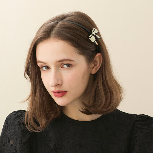 ALEXANDRE DE PARIS Star Style Diana Series Headband Bow Hair Accessory Gift for Girlfriend X Beige