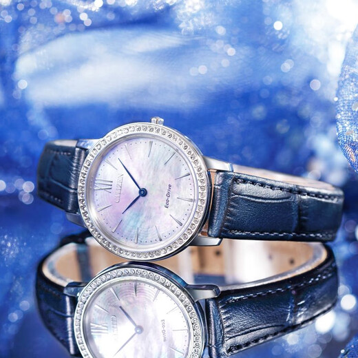 CITIZEN watch women's Japanese and Korean watch light kinetic energy mother-of-pearl dial belt business fashion Christmas gift EX1480-15D