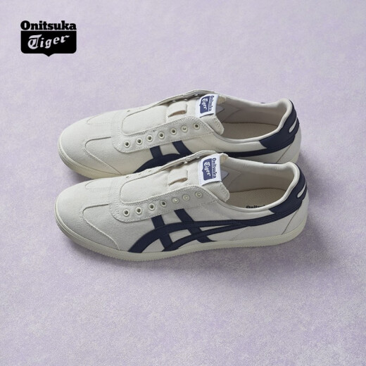 Onitsuka Tiger Hoshika Tiger lazy shoes summer casual shoes for men and women TOKUTEN SLIP-ON Beige/Blue 42.5