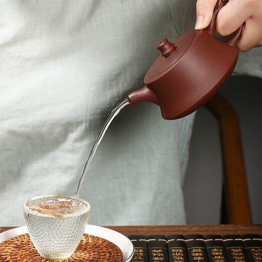 Xu Baoguo purple clay pot Yixing handmade original ore all purple clay kung fu teapot tea set set around the stove to cook tea column base purple clay