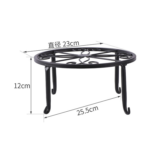 Ou Runzhe European style flower stand floor-standing single pot bonsai iron flower stand indoor balcony flower stand iron flower pot stand black