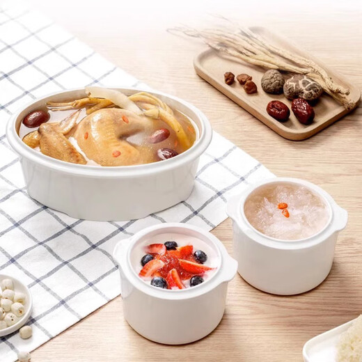 Tianji electric stew pot ceramic fully automatic 2 people 3 water-proof stew pot one pot three pots 1.6L white porcelain BB soup and porridge household one pot three pots classic (no reservation) 1.6L