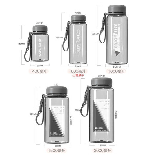 Fuguang Space Cup Tea Cup Water Cup Cute Ins Style Portable Creative Large Capacity Cup Shatter Resistant Summer Simple Plastic Cup (Regular Type) Space Gray 600ml 1 pc