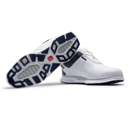 FootJoy golf shoes men's FJPro/SL professional competitive nail-free golf shoes comfortable non-slip and water-repellent shoes 53373-white/blue/red [knob] 7=40 size