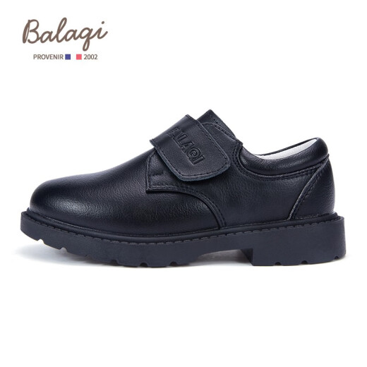 Balachi children's shoes boys' leather shoes primary school students' performance shoes children's British style black leather shoes BL3001 black size 36