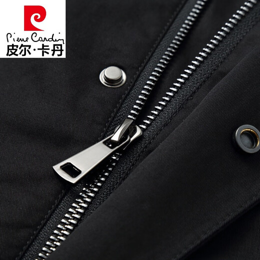 Мужская ветровка Pierre Cardin средней длины 2026, новинка весны и осени, модная красивая весенне-осенняя куртка, свободная британская куртка большого размера, черная 2XL 185