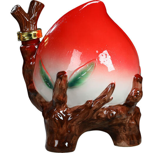 Empty bottle Jingdezhen ceramic wine bottle longevity peach wine jar 2 Jin Jin equals 0.5 kg 5 Jin Jin equals 0.5 kg Gift box Birthday banquet gift porcelain cellar wine jar wine set 5 Jin Jin equals 0.5 kg Single bottle of longevity peach + brocade box