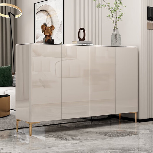 Dieser Künstler ist ein leichter luxuriöser Schuhschrank, Haushaltstürstein -Lagerschrank, Eingangshalle Eingangsschrank, Wohnzimmer -Trennschrank, integrierte D684 Champagnerfarbe [Länge 140 Breite 34 Höhe 100