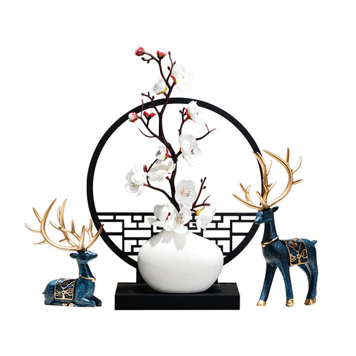 European New Chinese Style Screen Zen Home Vase Ornaments Living Room Coffee Table TV Cabinet Retro Classical Chinese Style Ornaments Zen Vase Plum Blossom