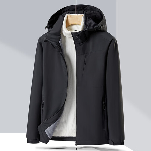 BRELRMON abrigo de terciopelo cortavientos para hombres y mujeres de una sola capa otoño e invierno a prueba de viento cálido suave caparazón ropa de trabajo chaqueta coreana al aire libre 9930S Ziyuan Rosa-Mujer Color sólido XL