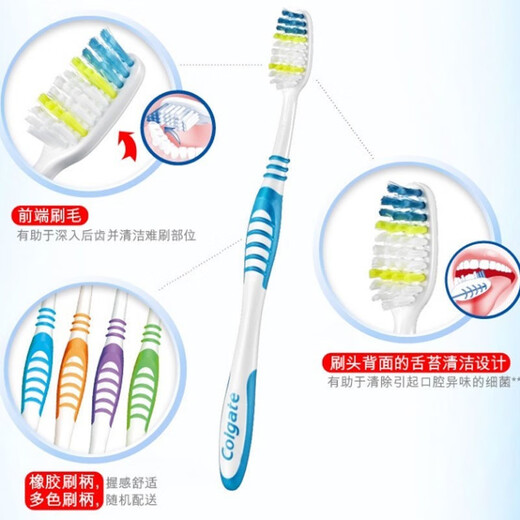 Colgate Super Clean Toothbrush Medium Bristle Brush Head Set Travel Size Family Size Bristles Deep Protection Toothbrush Bristle Removes Teeth Stains Super Clean 6 Count