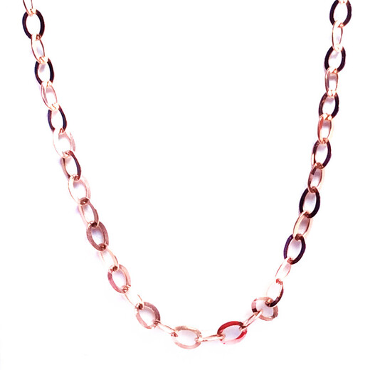 Guran Russian 585 purple gold rose gold color gold new fashion and strong O-shaped chain necklace 1 mm necklace 42cm