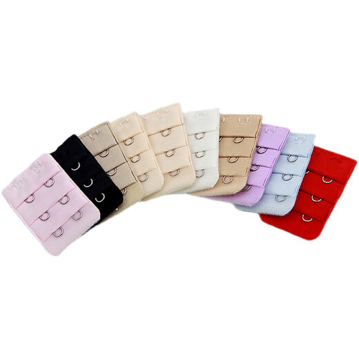 Doqianzi 2-reihige BH-Verlängerungsschnalle, BH-Verlängerungsschnalle, Brustschnalle, Rückenschnalle, Wachstumsschnalle, Schnallenhaken, Zubehör, drei Reihen, zwei Schnallen, normal, drei Reihen, zwei Schnallen, schwarz