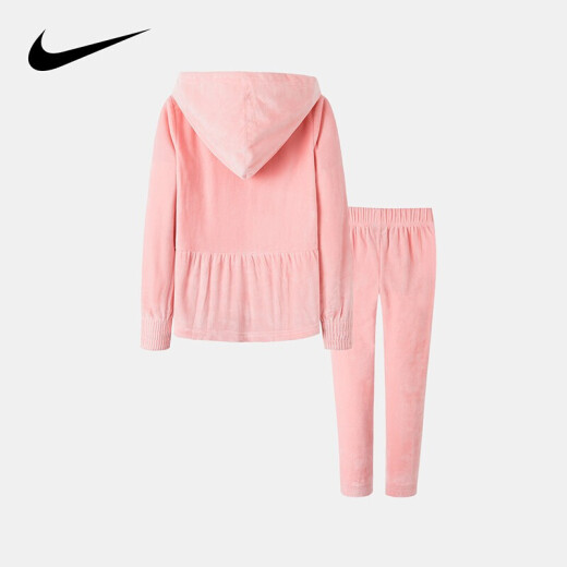 Nike Nike children's clothing girls jacket suit spring and autumn children's cardigan hooded sweatshirt trousers girl's top pants suit 5-6 years old 120/60 candlelight peach/child