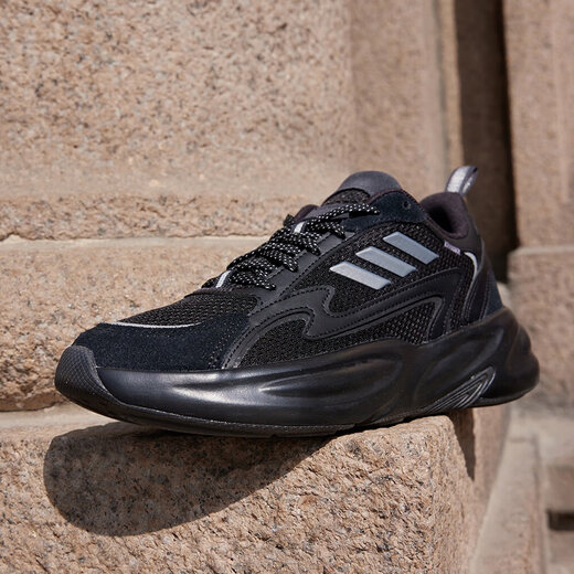 阿迪达斯 （adidas）跑步鞋男鞋女鞋2025夏季新款复古厚底增高老爹鞋休闲鞋缓震运动鞋 JI1585黑色 43