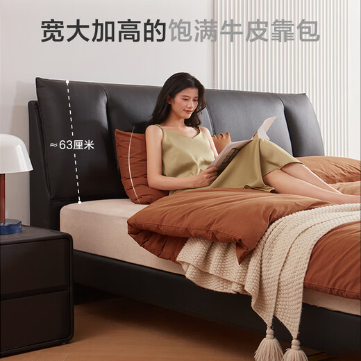 Jingjing Tokyo-made home bedside table, modern light luxury style leather art wrapped large capacity double drawer storage cabinet, bedroom storage cabinet, white