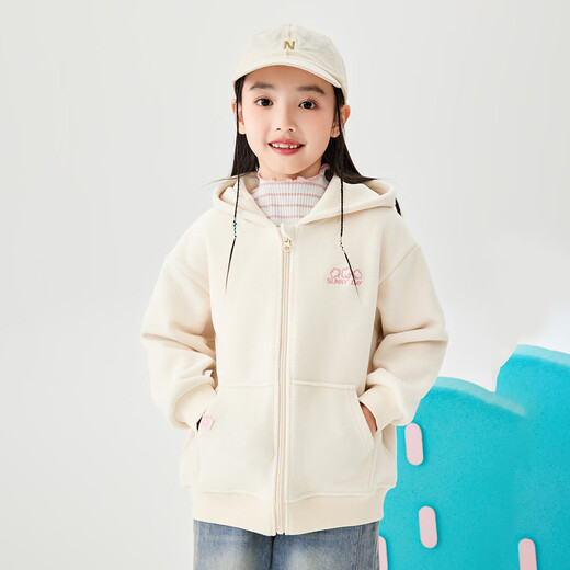 INMAN children's clothing girls double-sided Austrian velvet warm jacket 25 autumn and winter new children's anti-static hooded top apricot 140