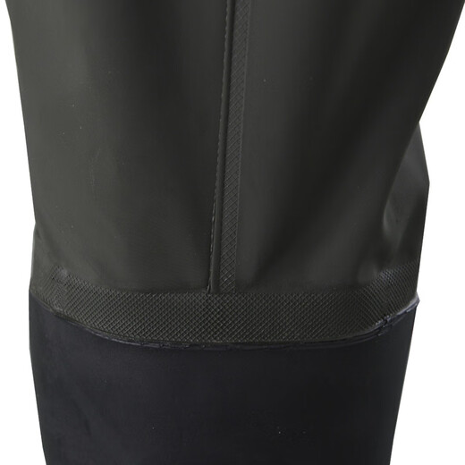 Hongshiyu waterproof waist-length waders, half-body waders, fishing leather pants, fishing pants, breathable clothes, one-piece rain pants, rain boots, black knitted waist pants 36