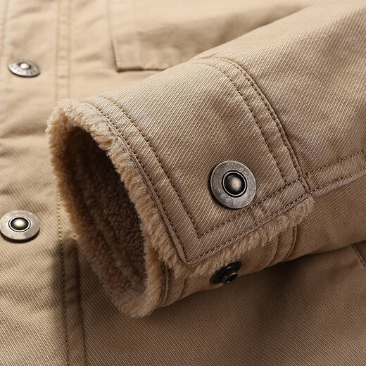 North Wolf Shield Winter Men's Cotton Clothes Plus Velvet Cotton Casual Thick Warm Jackets 3166 Army Green M (Suitable for 110 Jin Jin equals 0.5 kg -125 Jin Jin equals 0.5 kg)