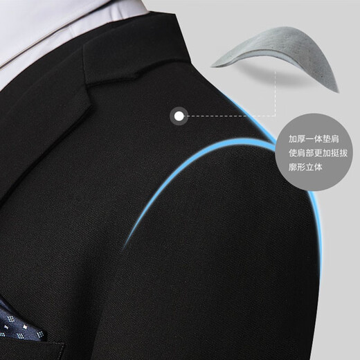 Cszxx large size suit men's suit plus fat plus fat man business wedding wedding work interview professional formal wear two-piece set black 3XL suitable for 160-180Jin Jin is equal to 0.5 kg