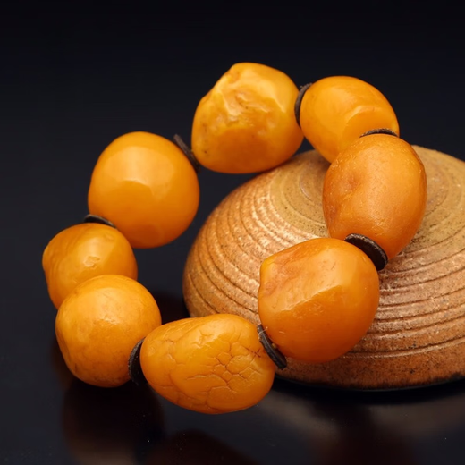 Menbin Hengfulong Natural Beeswax Sea Drift Seed Bracelet Large Men's Raw Baltic Russian Raw Stone Bracelet Single Circle 63