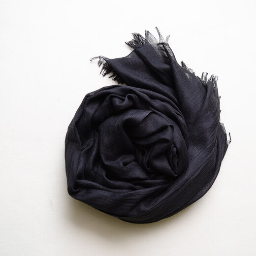 Spring and summer thin men's scarf dark gray versatile black solid color cotton and linen young people's scarf men and women casual black 190x100cm