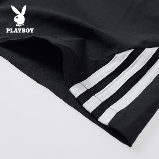 Playboy Shorts Men's Summer Loose Pants Men's Medium Pants Casual Large Size Large Pants Trendy Brand Large Size Men's Shorts RSCHHC8681 Black 3XL