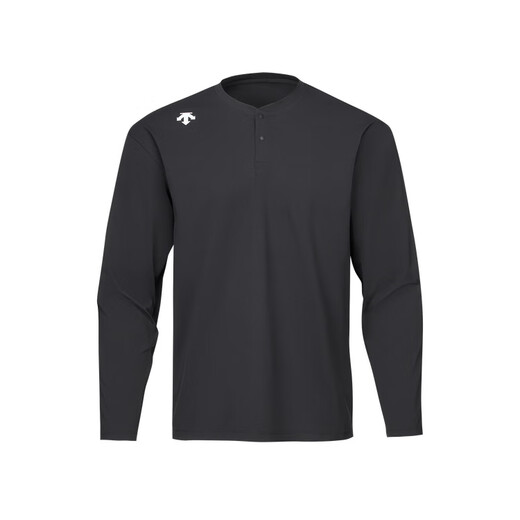 DESCENTE Essential series Henry collar quick-drying long-sleeved T-shirt sweater for men BK-BLACK L