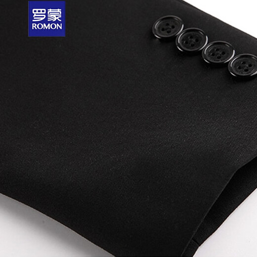 Luo Meng Tang Suit Men's Suit Men's Chinese Stand Collar Mao Suit Youth Korean Slim Interview Business Chinese Style Wedding Dress Trendy Custom-Made Black-Slits on Both Sides 170/92B(46B)