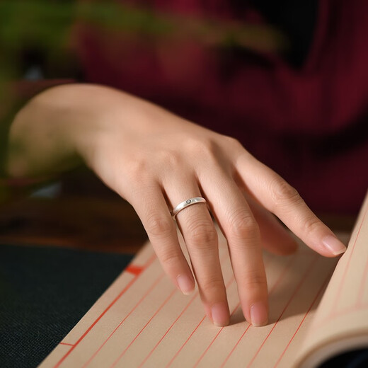 Luotai old silversmith 999 pure silver natal Buddha couple ring ring for a couple, plain ring, simple opening, adjustable engraving, Void Tibetan Bodhisattva, single (ox, tiger natal Buddha), male style