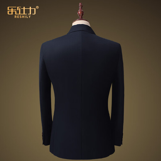 Lexili light luxury suit men's suit slim business casual formal groom wedding dress banquet two-piece set double-breasted blue Archline double-button blue 2-piece set jacket + trousers 165/S/46 size, default size 29 trousers