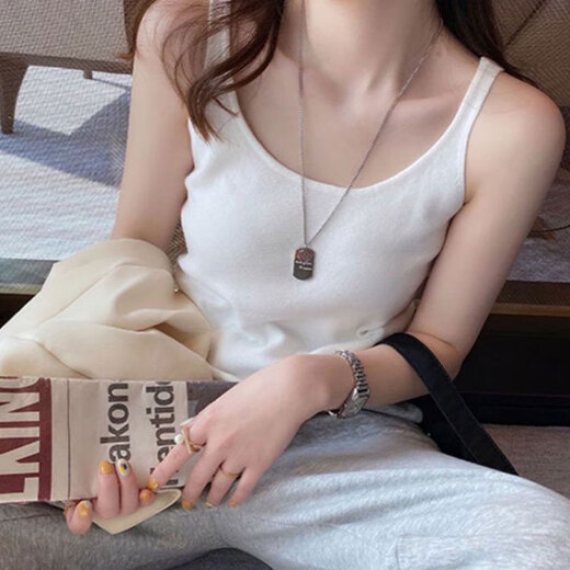 京小二内搭吊带背心女春夏打底设计感小众针织无袖上衣 YZL-DD301小众针织【杏色】 均码