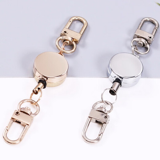 
Kafus Small 2.0 All Metal Retractable Cuff Two-End Double Cuff Easy-Tight Cuff Zinc Alloy Easy-Tight Card Cuff Cuff Cuff Cuff Card Extension Cuff Double Keychain Accessories Customizable Drop Shape 9922 Gold Retractable Cuff + Smiley 1