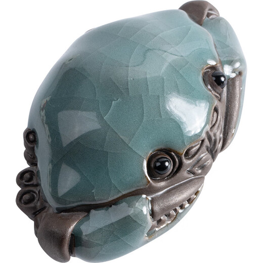 Enshousu ceramic small crab tea pet ornaments Ge Kiln handmade crabs can be raised and played with for tea and creative tea table and tea table decorations Fujiatianxia-Little Crabs-Simple decoration