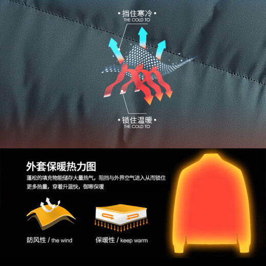 真维斯（JEANSWEST）棉衣男秋冬季大朵绒外套棉服男加厚棉袄子中青年保暖 黑色 4XL 