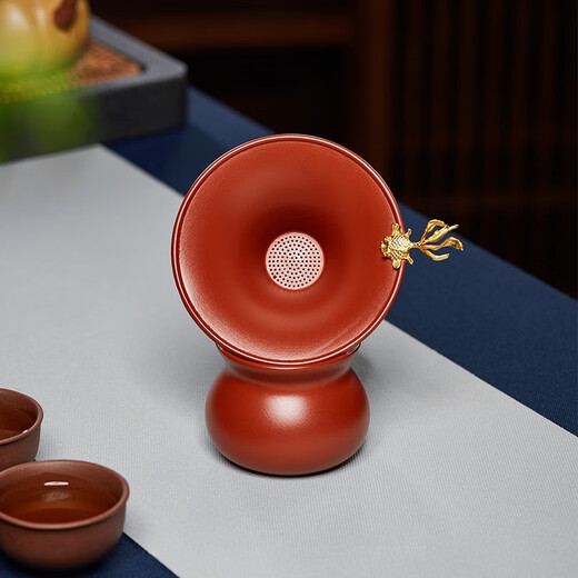 Zun pot purple sand tea drain plus filter rack tea filter set Kungfu tea set accessories small goldfish tea drain Dahongpao leakage Dahongpao