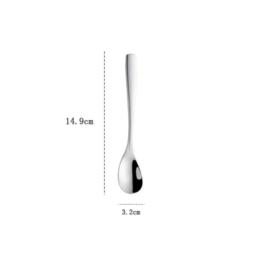 BuyerStar stainless steel dessert spoon stirring ice spoon coffee small spoon spoon short coffee spoon silver A131