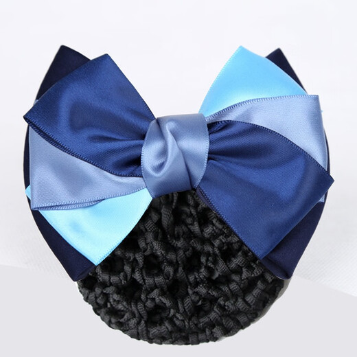 Gardenia blossoms, head flower net bag, professional hairpin hair net, nurse hospital stewardess hotel property hotel bank work bun hair three-knot gradient blue thick net