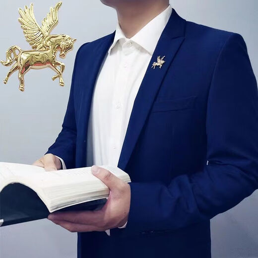 The six-pointed star at the end of the world, men's brooch-like suit corsage, coat collar pin, personalized simple suit, exquisite decoration, collection, priority delivery, cross star silver