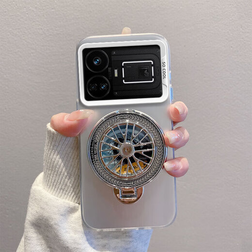 Pino Realme GT5 Mobiltelefon Hülle Flash-Version Schutzhülle RMX3888 Anti-Fall High-End-Farbe Silber Matt Silicon Feel Silky Modetrend Innovative Hardschale [Farbe Silber Shell] White Realme GT5