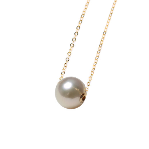 Xuanxian Australian South Sea Saltwater Pearl Necklace Champagne Feather King Color Pendant Perfect Round Flawless Mirror Gold 4045CM Can 10-11mm