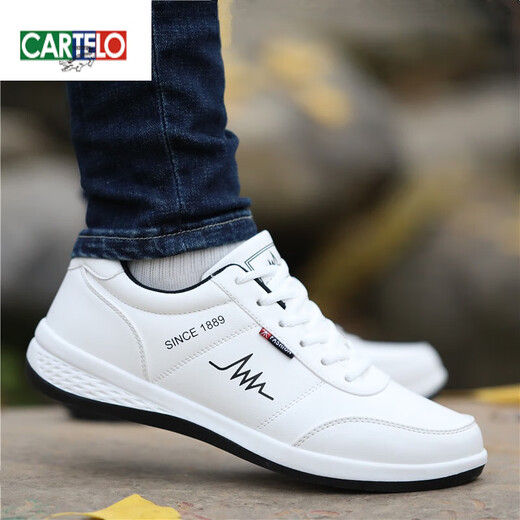 Cartelo Old Beijing tela zapatos para hombres para verano zapatos de cuero casual de cuero para hombres transpirables zapatos impermeables de cuero superficie de cuero tensor zapatos deportivos hombres blancos y blancos 6636-canvas 39