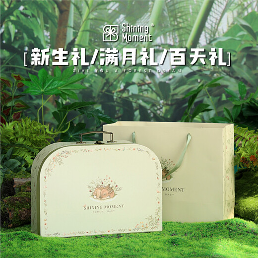 Shining Moment baby gift first year gift full moon baby meeting gift high-end 100-day toy gift box new born practical gift animal party-toy luxury gift box can write greeting cards