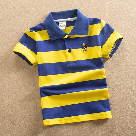 Kinderbekleidung Jungen Kurzarm-T-Shirt Kinder-Sommerkleidung 2024 neue mittlere und große Kinder halbärmeliges Revers gestreiftes POLO-Shirt-Oberteil 9214 Kurzarm 110