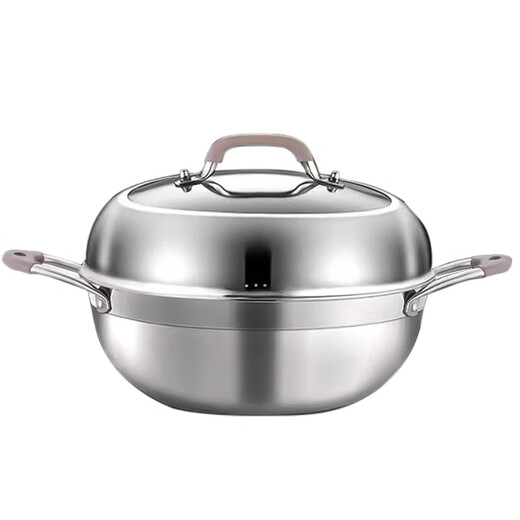 HZIB steam pot 304 stainless steel household thickened seafood steam hot pot soup pot large capacity multi-function 34cm