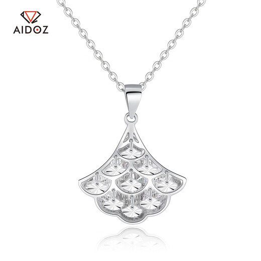 Aido Diamond pt950 platinum pendant for women platinum fan-shaped small skirt pendant pendant colorful craftsmanship medium size 2.8-3.0 grams + delivery silver chain