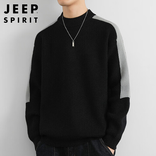 Jeep Spirit Jeep sweater men's winter knitted sweater men's jacket men's line clothes thick warm bottom shirt