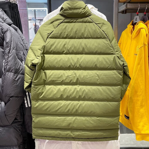 阿迪达斯（adidas）男装新款运动服加厚保暖毛领中长款外套羽绒服 GT9197橄榄绿  S